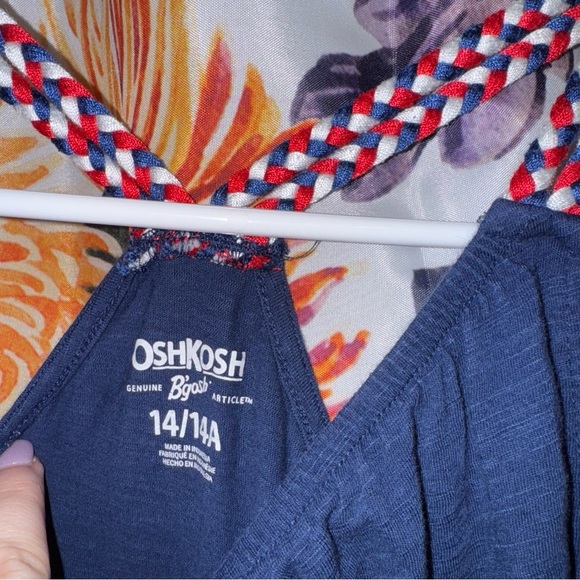 Oshkosh B’gosh Girls Navy Sleeveless Romper - Picture 4 of 6